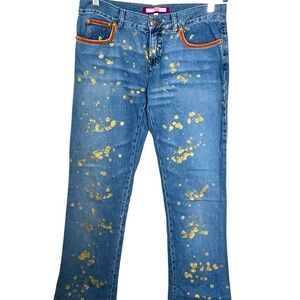 VTG *Rare* Voyage Passion Jeans Gold Splash & VP crystals Woman’s Size 31